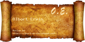 Olbort Ervin névjegykártya