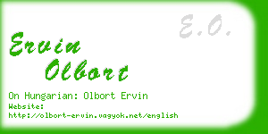 ervin olbort business card